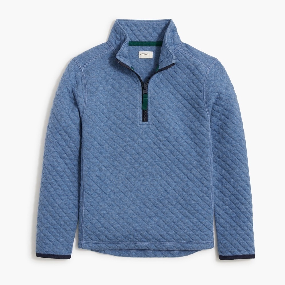 J crew Boys' diamond-quilted half-zip